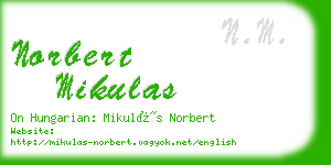 norbert mikulas business card